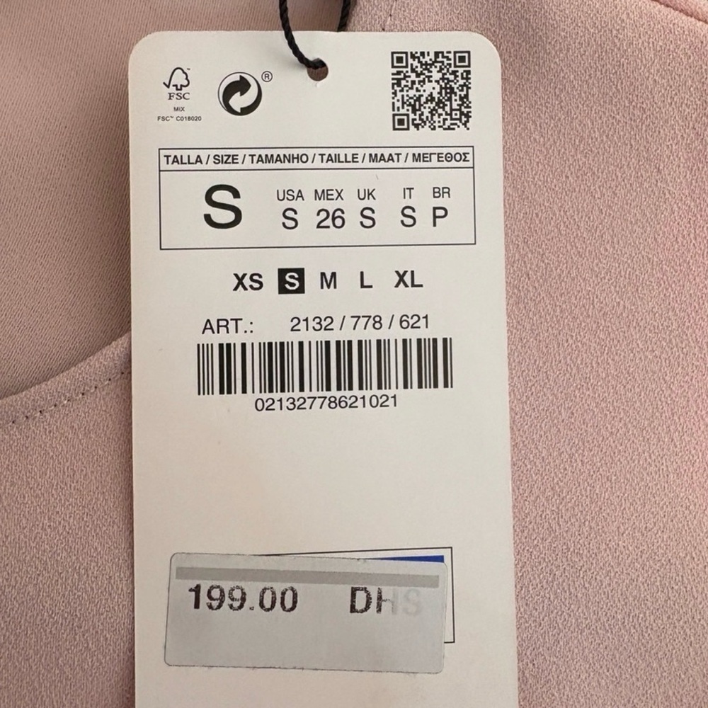 NWT Zara Blouse Size Small Pink Ruffles $199 Retail Barbie Pretty Girlie Office - Picture 6 of 10